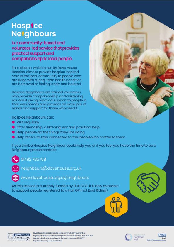 Hull Dove House ‘Hospice Neighbours’ scheme Neighbourhood Network Hull