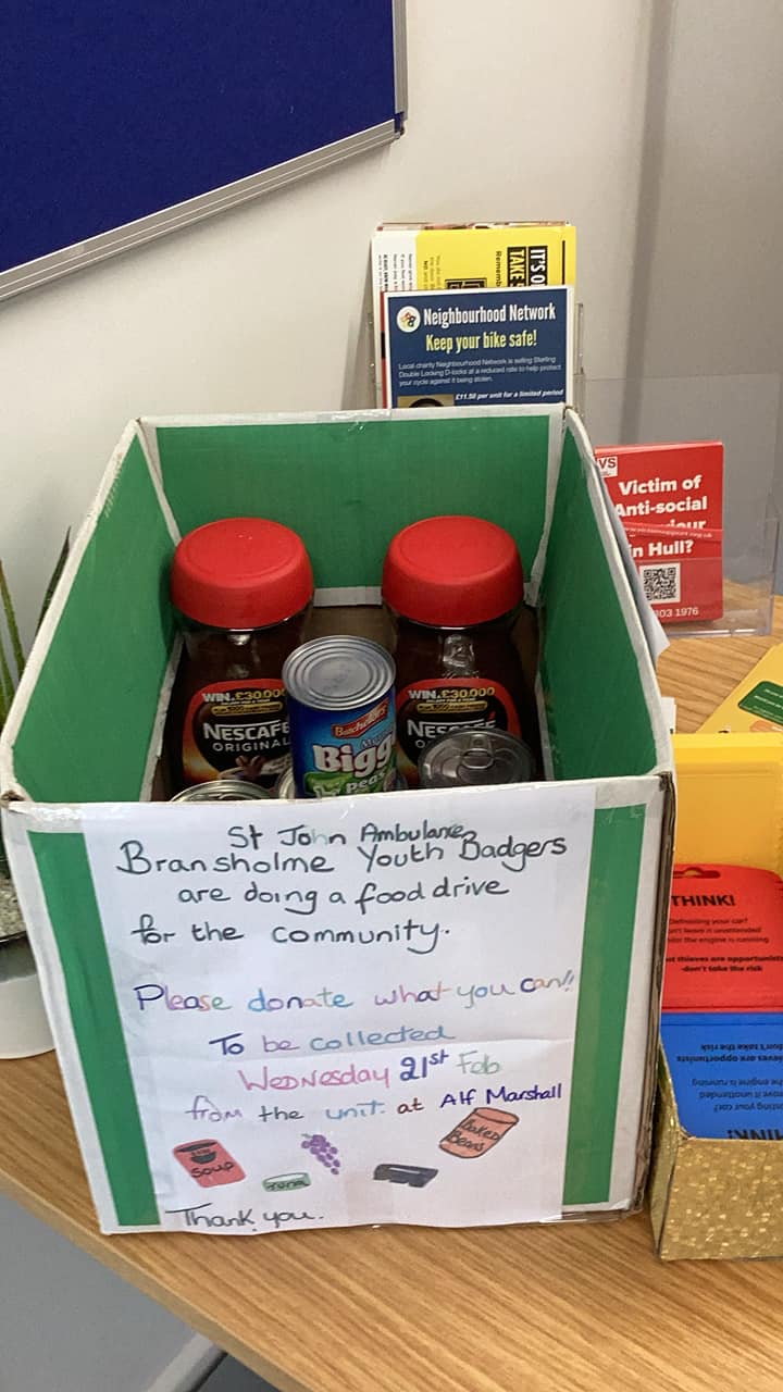 Could you help St. John's Youth group with food donations?