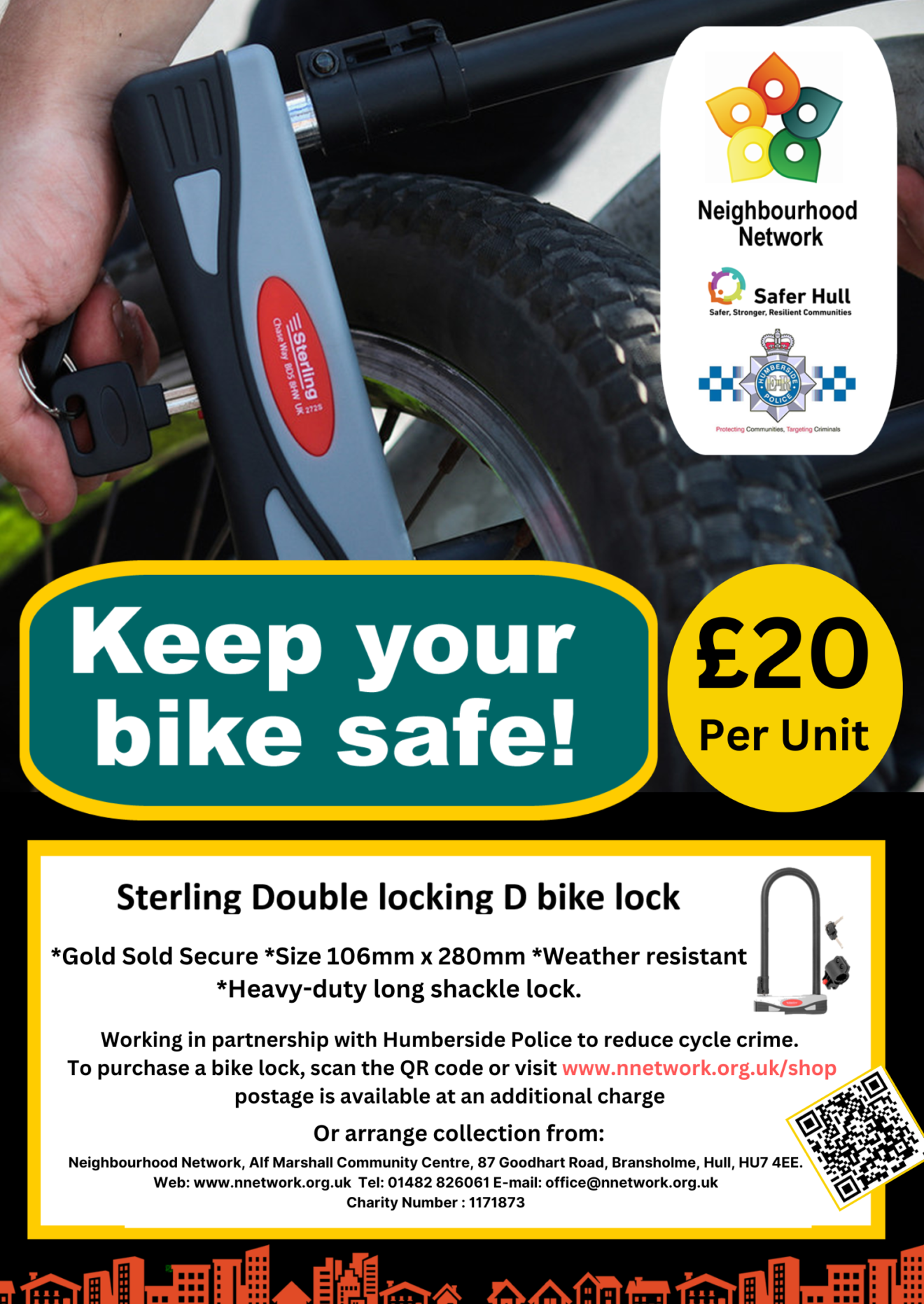 Secure your bike with our State of the Art D lock Bike Locks!