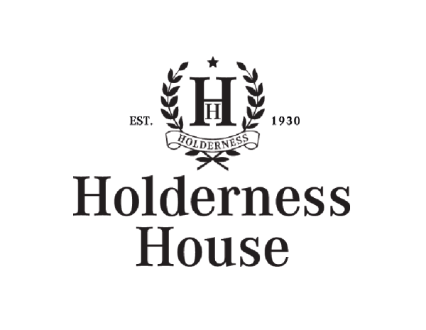 Holderness House logo with laurel wreath, central H monogram, EST 1930, and 'Holderness House' text.